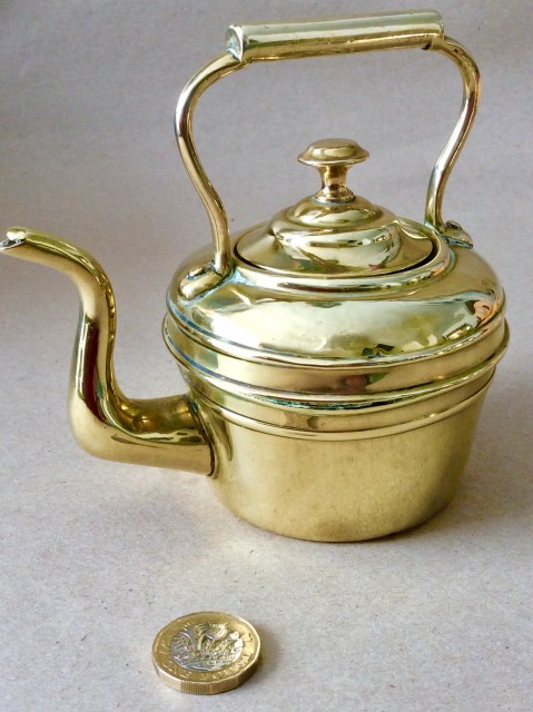 Antique miniature brass kettle 