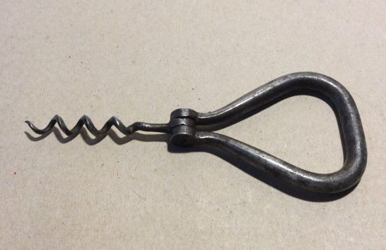 Victorian steel folding bow pocket corkscrew.