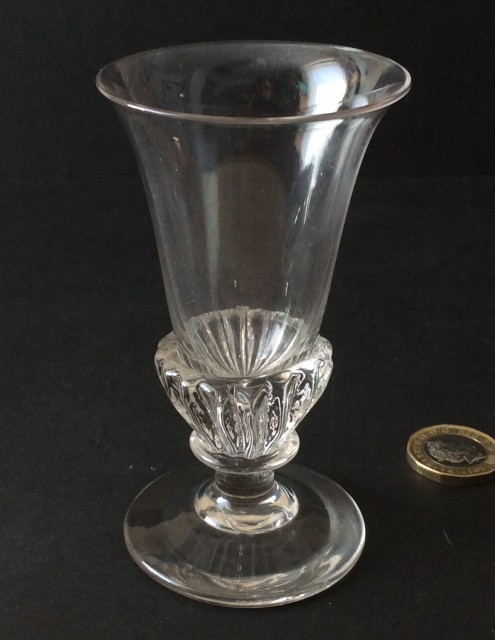 Antique early 19th century gadrooned jelly glass.