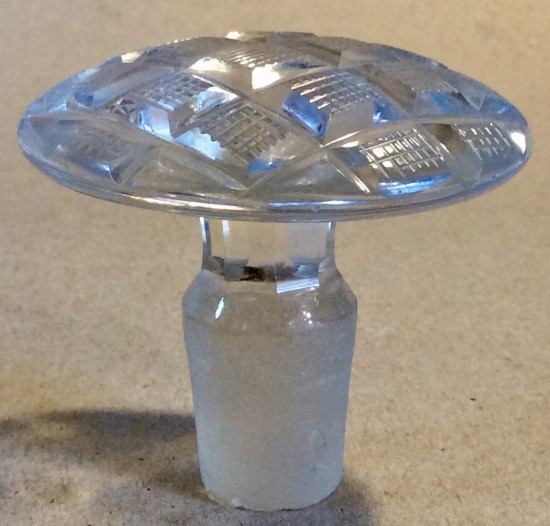 Georgian cut Glass mushroom decanter stopper.