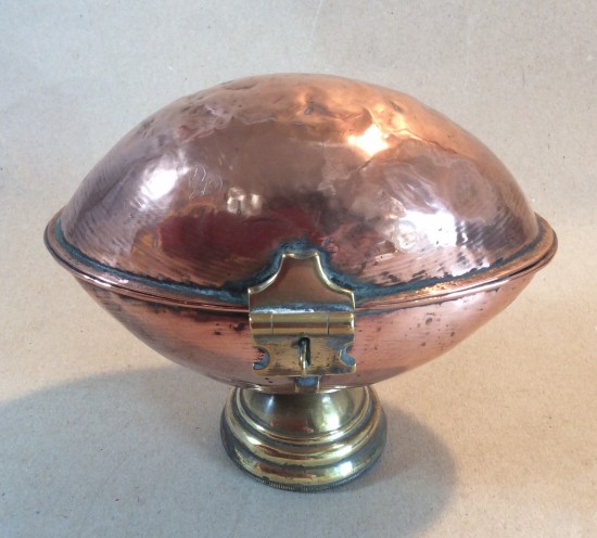 Antique C19 copper Ciborium or wafer holder.