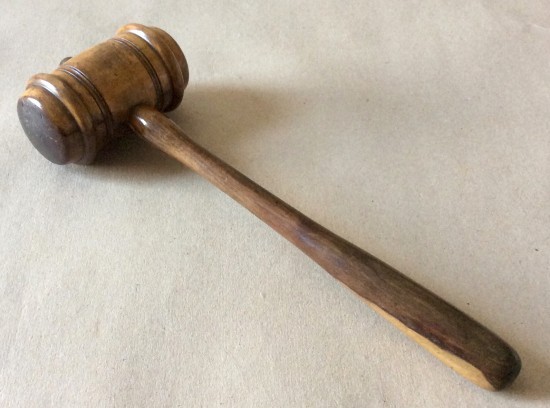 Antique Lignum Vitae turned auctioneers gavel