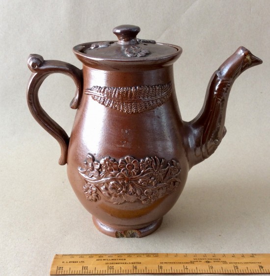 Antique 19th century Stoneware pottery  Coffee Pot.