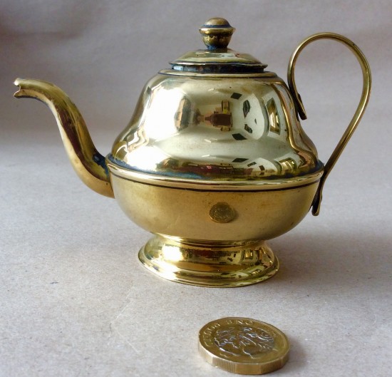 Early 20th century miniature brass teapot 
