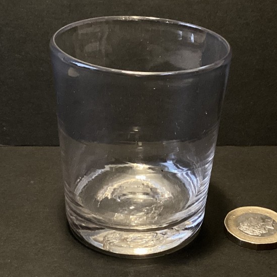 Antique Georgian clear medicine or dram glass tumbler.