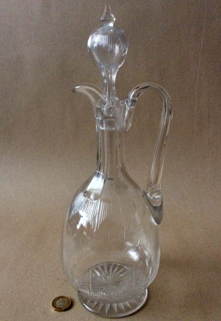 Antique Victorian clear cut  glass claret jug 