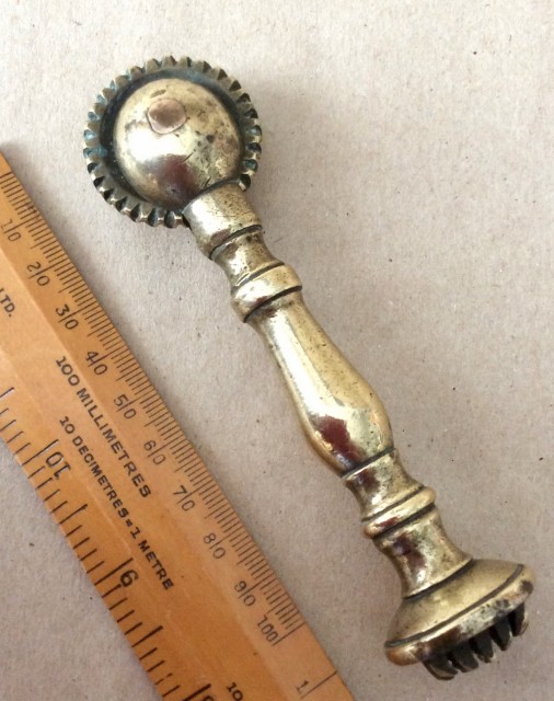 Antique Victorian brass pastry cutter,crimper.