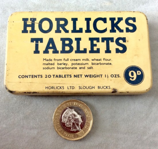 Vintage Horlicks tablets tin c1940.
