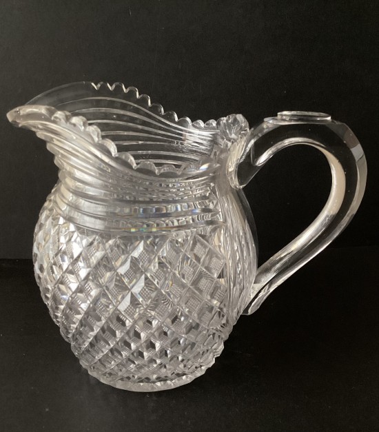Antique Georgian cut glass water jug good original condition 