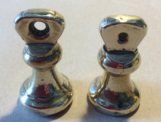 Two Vintage 8Oz brass bell weights