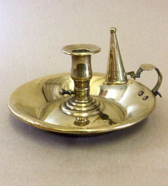 Victorian brass Chamberstick with detachable snuffer