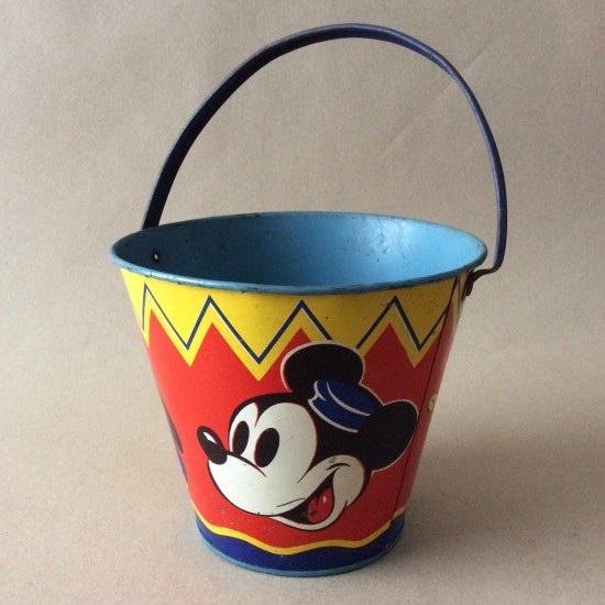 Vintage Disney Mickey Mouse seaside sand pail. HAPPYNAK MADE IN ENGLAND.