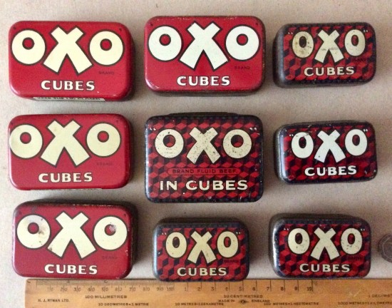 Antique and vintage OXO TINS.