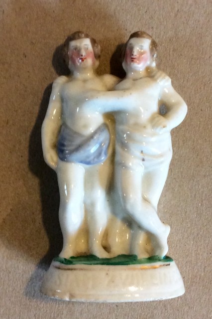 German porcelain figure of Siamese twins C1860