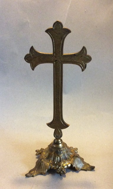 Late Victorian gilt brass cross