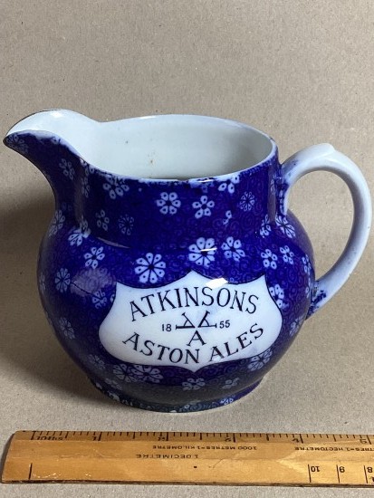 Antique rare Shelley ‘Atkinsons Aston Ale’ jug  cloisello pattern.