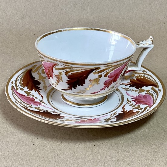 Antique hand painted FBB Worcester cup/saucer