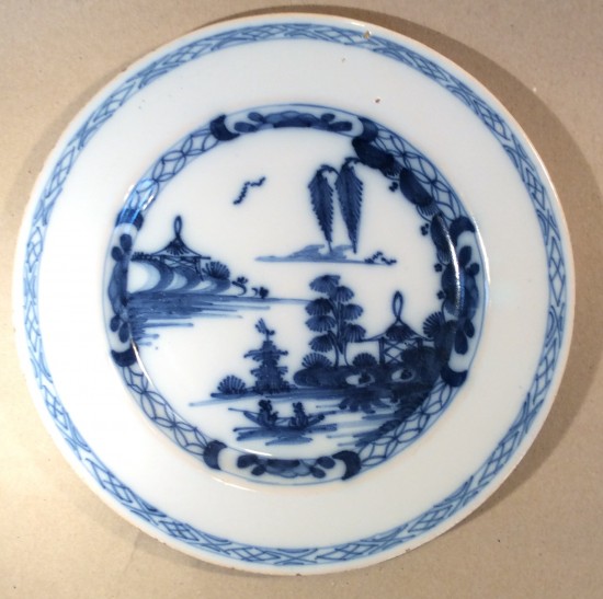 Blue and white Delft plate possibly Liverpool