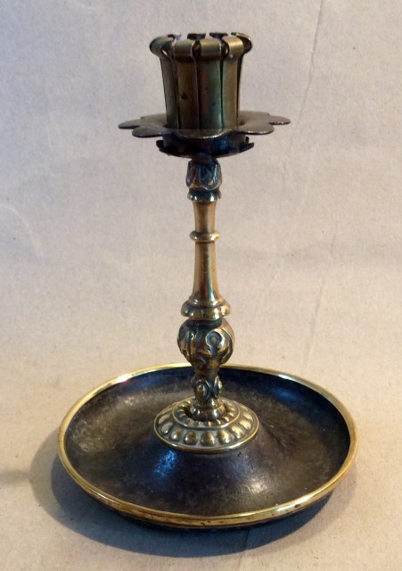 EarlyC20 Austrian secessionist steel and brass candlestick