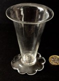 18th century  jelly glass- flanged rim and plain foot with scalloped edge.