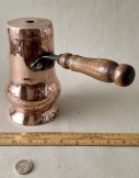 Early 19th century copper baluster chocolate pot.