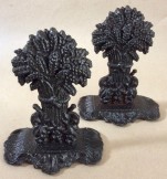 Pair of  Victorian Cast Iron Wheatsheaf hearth or mantlepiece ornaments.