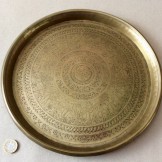 Engraved and hammered  Indian sheet brass tray
