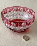 Brilliant cut cased cranberry sugar bowl c1880