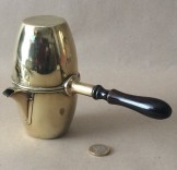 French One cup brass coffee percolator. Fouled anchor and LC mark to base.