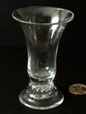 18th century jelly glass, Bell bowl, beaded knop, DF