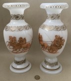 Pair of RICHARDSON Vitreous enamel  “Etruscan” vases.