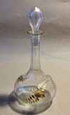 Shaft and globe engraved and gilt liqueur decanter