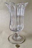 Victorian hand blown ribbed glass celery vase