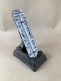 Victorian cast iron and enamel kitchen thermometer.