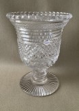 CELERY VASE- Regency style heavy cut clear glass, annular knop.