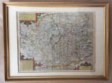 17th century hand coloured map of Leicestershire