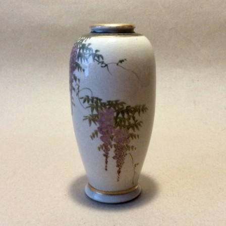 Detail: Antique hand painted Japanese Satsuma vase