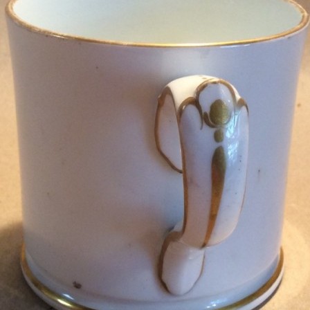 Detail: Victorian porcelain name mug “Elizabeth” c1860.