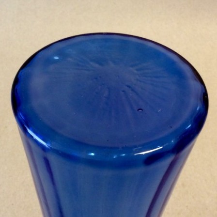 Detail: Early 20th century blue glass Hyacinth vase