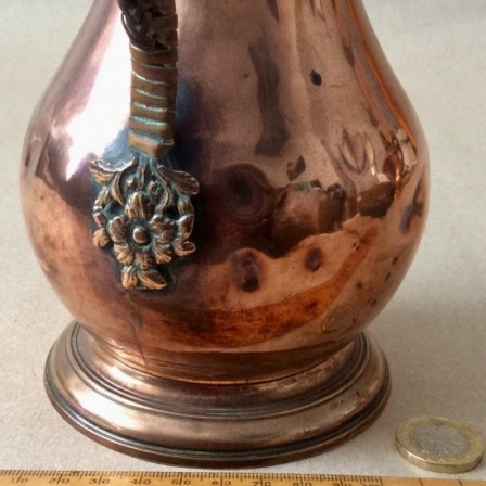 Detail: Antique copper coffee pot c1800