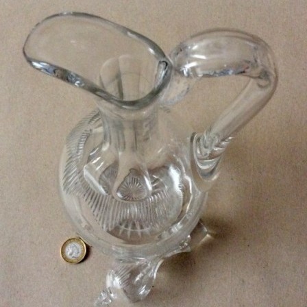 Detail: Antique Victorian clear cut  glass claret jug 
