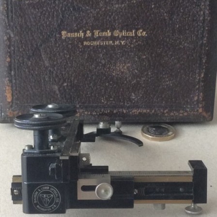 Detail: Vintage Bausch & Lomb X-Y microscope stage