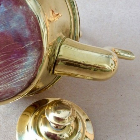 Detail: Antique miniature brass kettle 