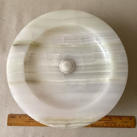 Detail: Antique Art Deco period turned Onyx tazza or fruit bowl- centrepiece