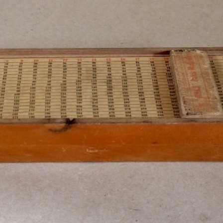 Detail: Antique transfer printed wooden pencil box. Made in Bavaria c1900.