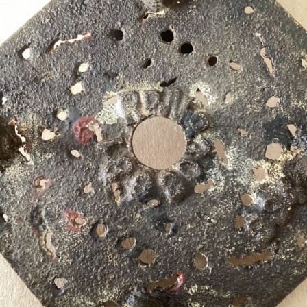 Detail: Antique cast brass kettle or pan stand/trivet RD No. 203681 c1893.