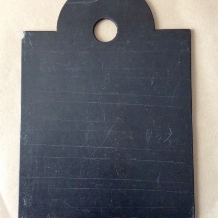 Detail: Antique 19th century Welsh school writing slate, the arched rectangle with owners initials.
