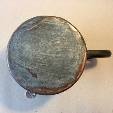 Detail: Antique Victorian Tinned Copper  barrel shape Ale jug 