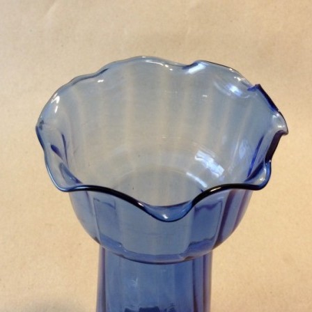 Detail: Early 20th century blue glass Hyacinth vase