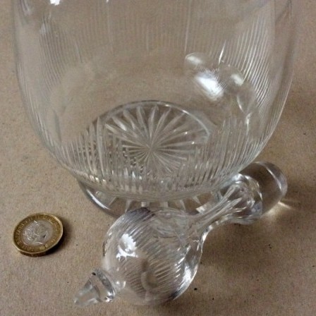 Detail: Antique Victorian clear cut  glass claret jug 
